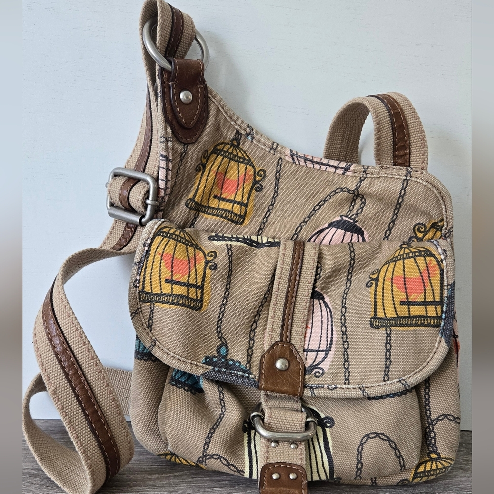 Fossil Birdcage Crossbody Messenger Bag